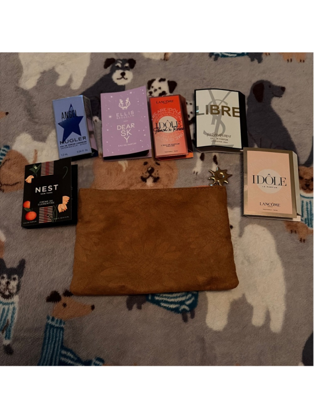 Women's Brown Ipsy Bag With Perfume Samples